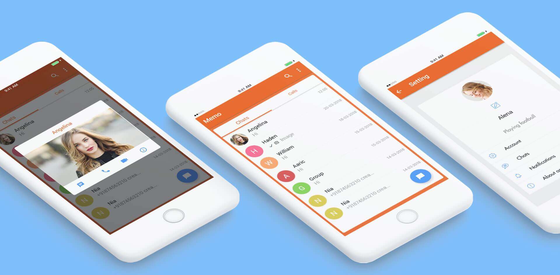 Chatting App Screens Chatting App Screens