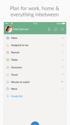 Wunderlist Screen