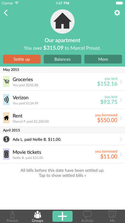 Splitwise Screenshot